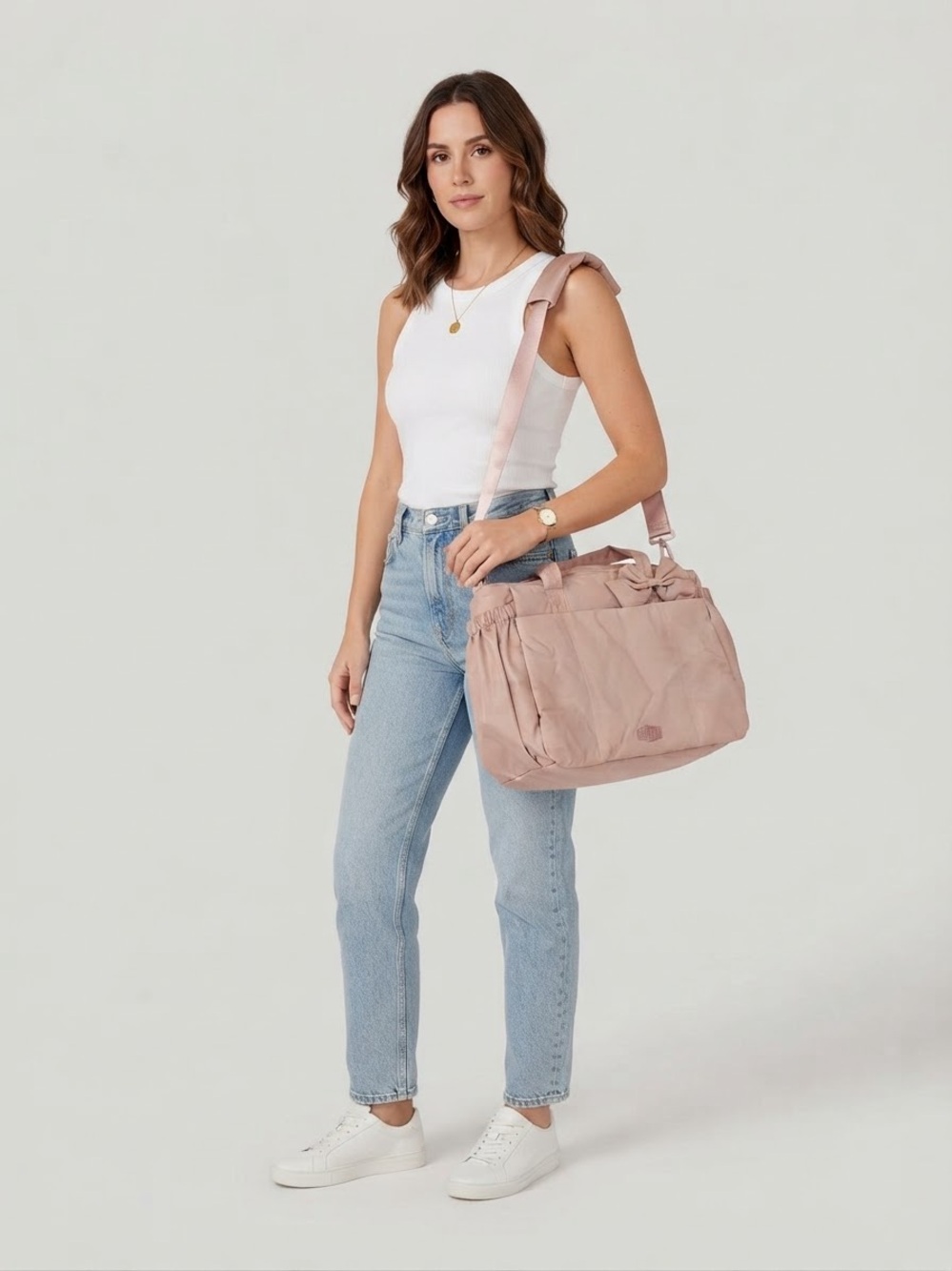 NWT BAGSMART Pink Crush 23L Laptop Tote & Gym Travel Bag with Bow